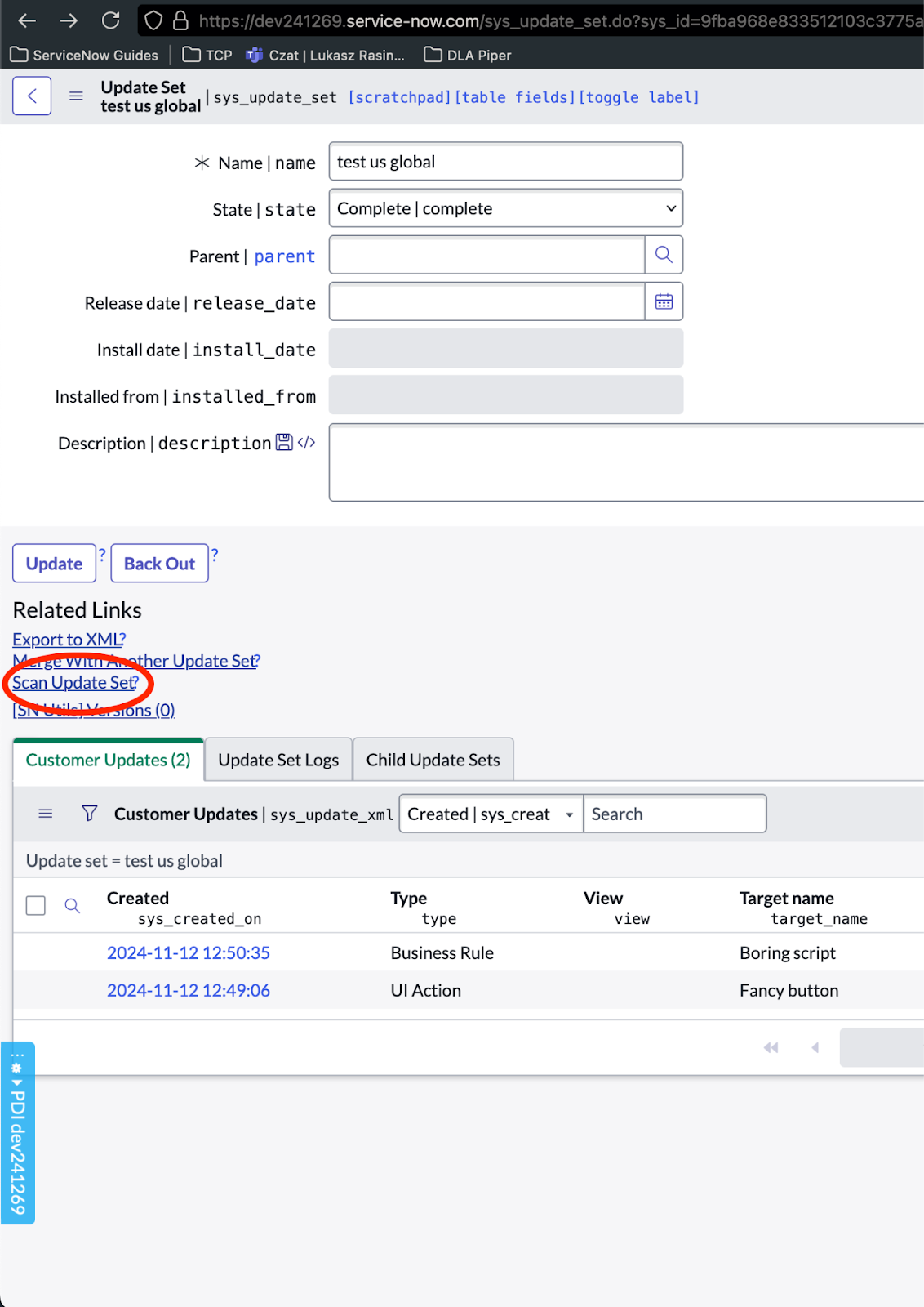 Handling update sets: Dos and Don’ts.
