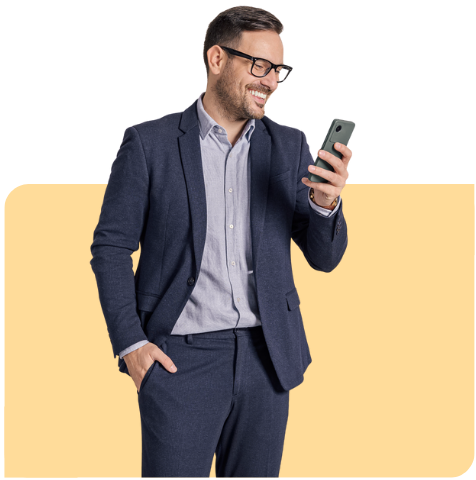 Person reading email on the mobile phone