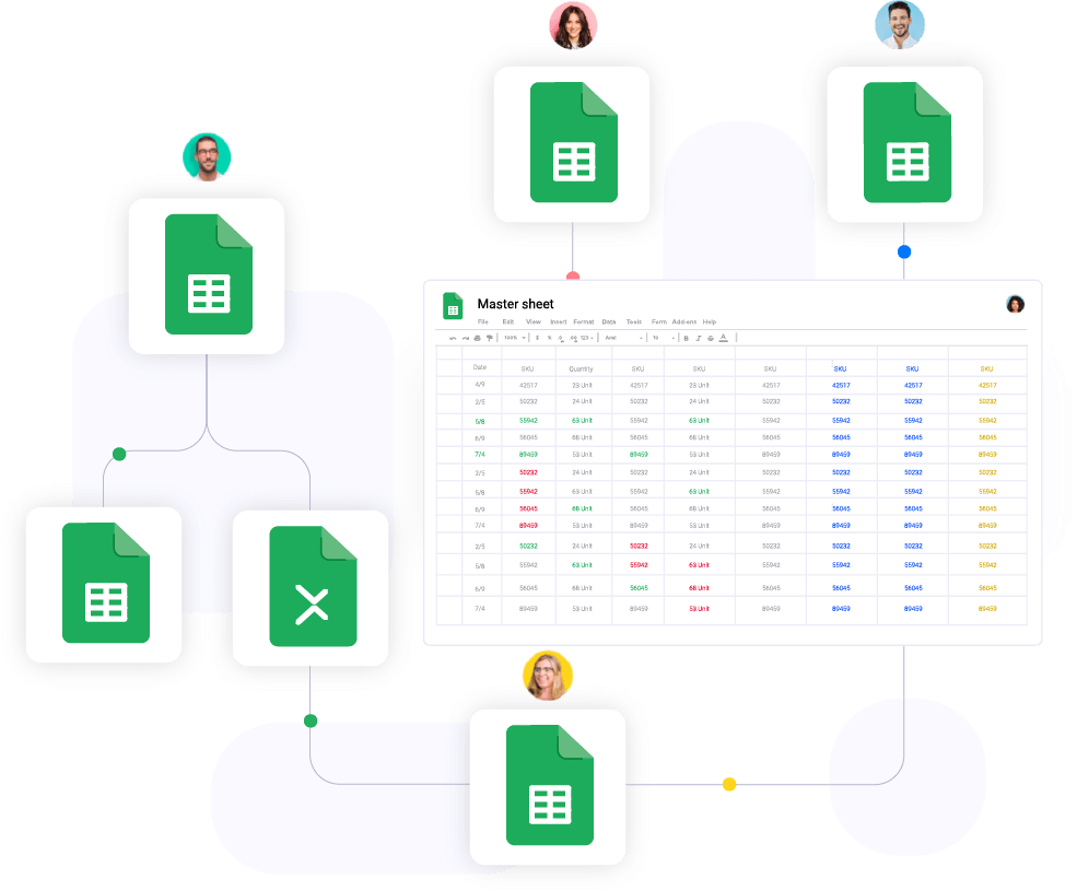 Module from Sheetgo showing how to share data with colleagues and teams.